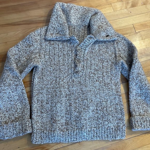 Vintage handknit collared wool sweater - Picture 1 of 4